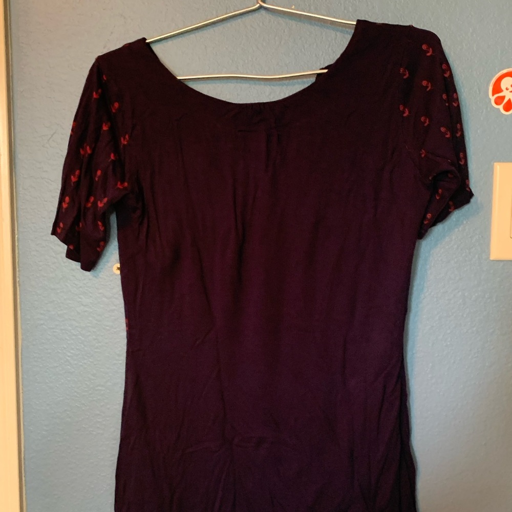 Navy patterned blouse - Picture 2 of 2